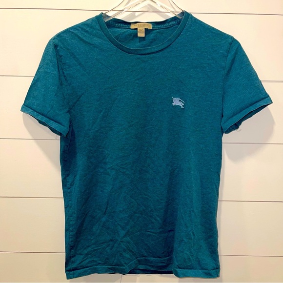 Burberry Brit Crewneck Logo Teal Men's T-Shirt Size Small - Picture 1 of 6